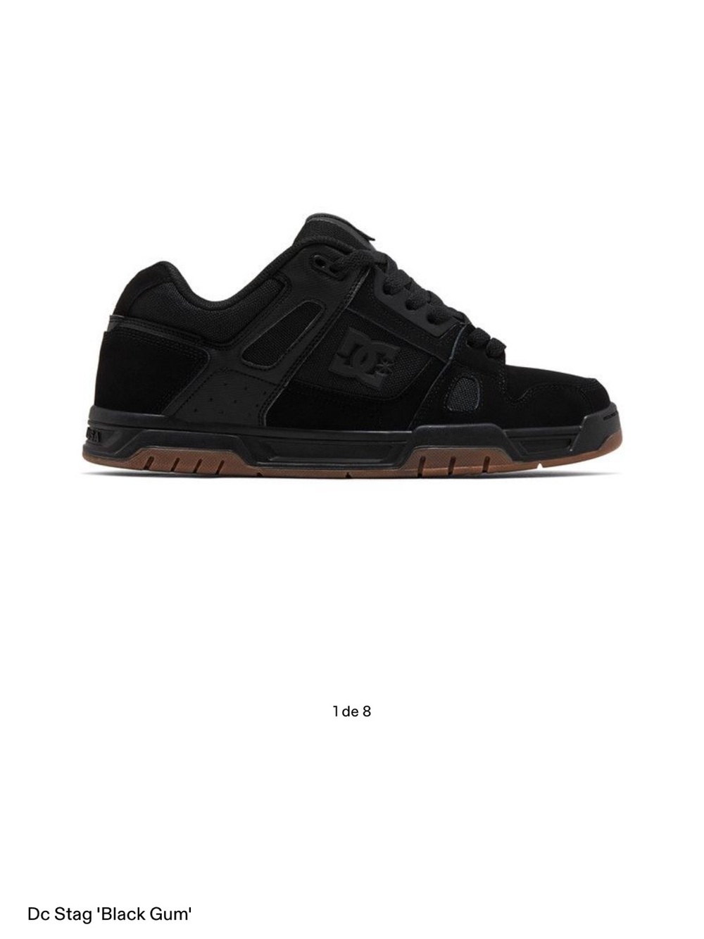 DC Low-Top Skate Sneaker in Black with Gum Outsole